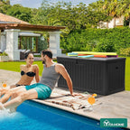 YITAHOME XL 150 Gallon Large Deck Box,Outdoor Storage for Patio Furniture Cushions,Garden Tools,Waterproof,Lockable (Black)