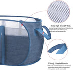 Pop Up Laundry Hamper，with Durable Handles collapsible laundry basket，Easy to Open and Fold for college Dorm,kids room，travel (2 blue)…