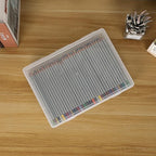 BTSKY Clear Plastic Storage Box with Flap Lid, Multipurpose Craft Organizers and Storage Box Art Supply Storage Organizer Plastic Sewing Box for Beads Pencils Notebooks, 4 Pack Medium