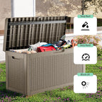 60 GallonOutdoor Storage Box,Resin Deck Boxes Waterproof, IndoorOutdoor Bin for Package Delivery, Patio Cushions, Gardening Tools, Lockable, UV Resistant
