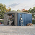 10 X 10 FT Outdoor Storage Shed,Metal Garden Sheds&Outdoor Storage, Lockable Gable Roof Garden Tool Shed, All-Weather Resistant Storage Unit for Bikes, Ladders, Patio Supplies & Garden Essentials