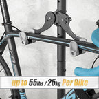CyclingDeal 2 Bike Bicycle Vertical Hanger Parking Rack Gravity Floor Storage Stand for Garages or Apartments, 2 Bikes (Horizontal)