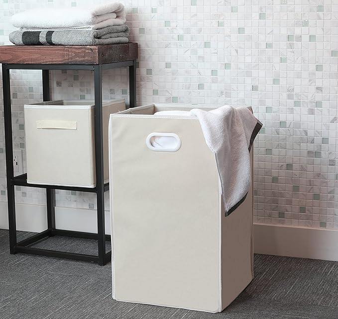 Simple Houseware Foldable Closet Laundry Hamper Basket, Beige